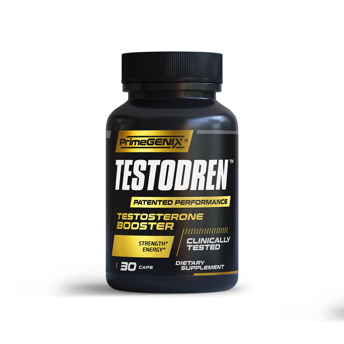 PrimeGENIX Testodren bottle powering energized workouts for better performance
