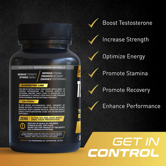 PrimeGENIX Testodren with dumbbells symbolizing strength and lean muscle support