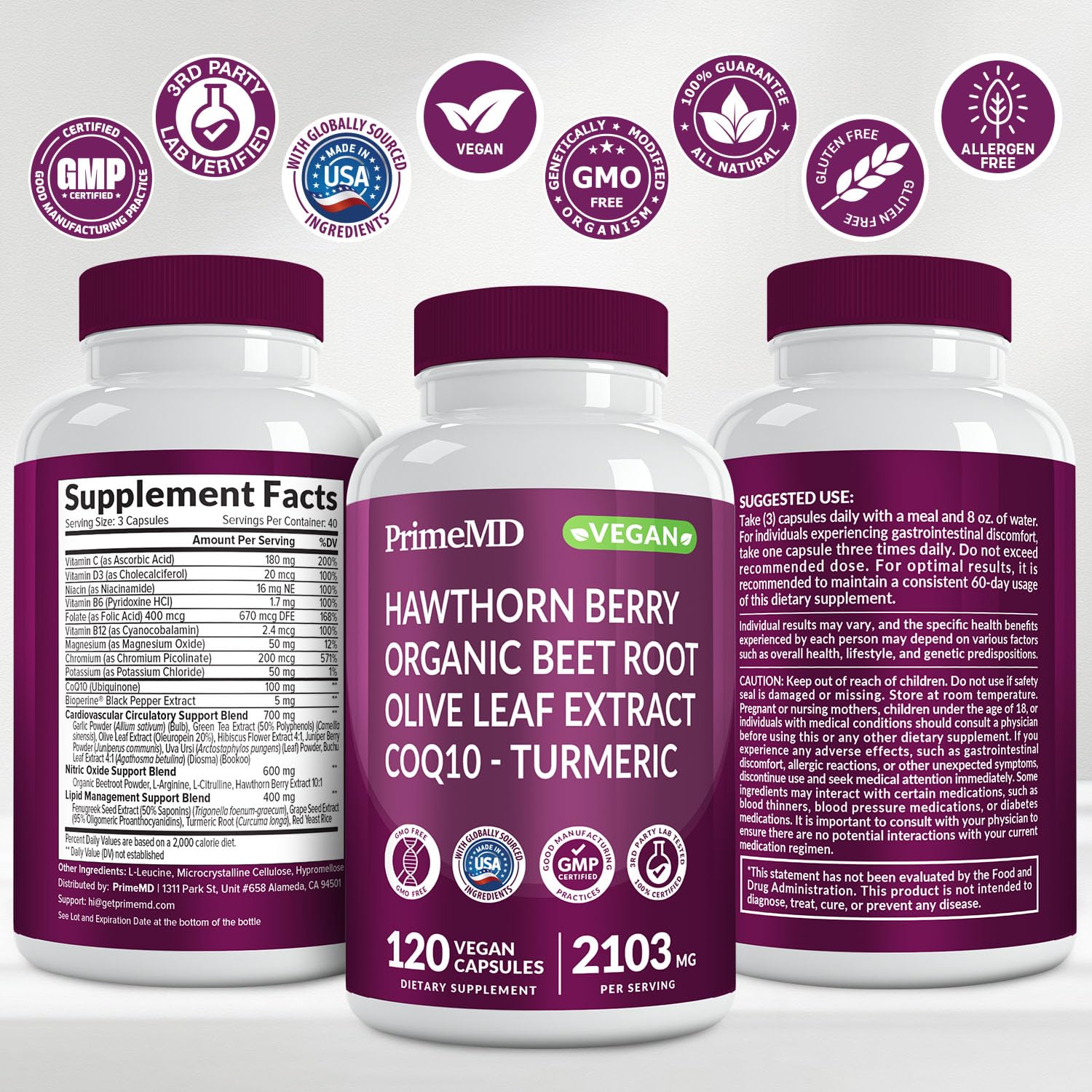 PrimeMD olive leaf extract visible as part of the blend