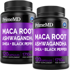 PrimeMD 6-in-1 maca bottle shows daily energy support