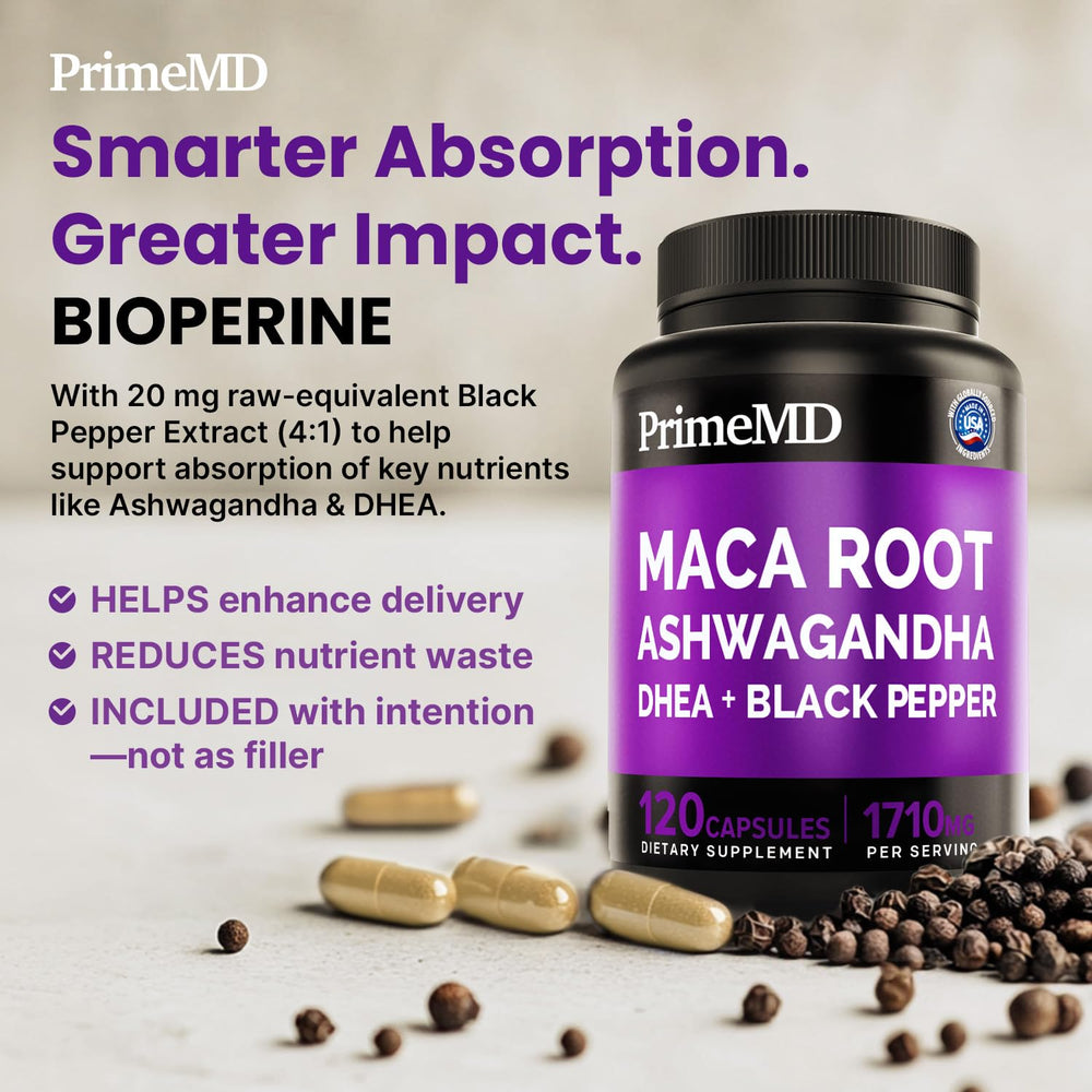 PrimeMD 6in1 maca for women and men pursuing peak vitality.