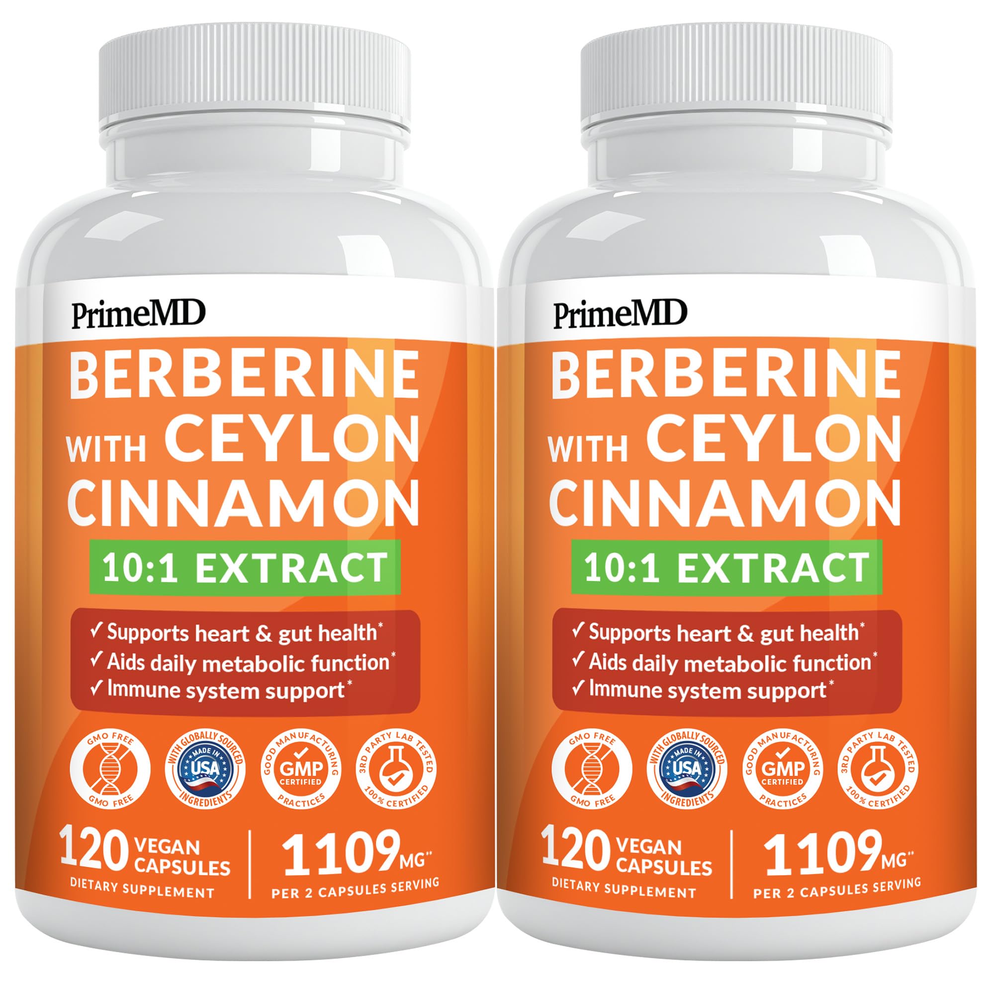 PrimeMD Berberine 21in1 bottle front for energy and metabolism support.