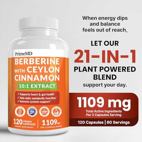 PrimeMD Berberine capsules close-up for a simple daily routine.