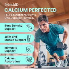 PrimeMD calcium bottle with pills ready for everyday use
