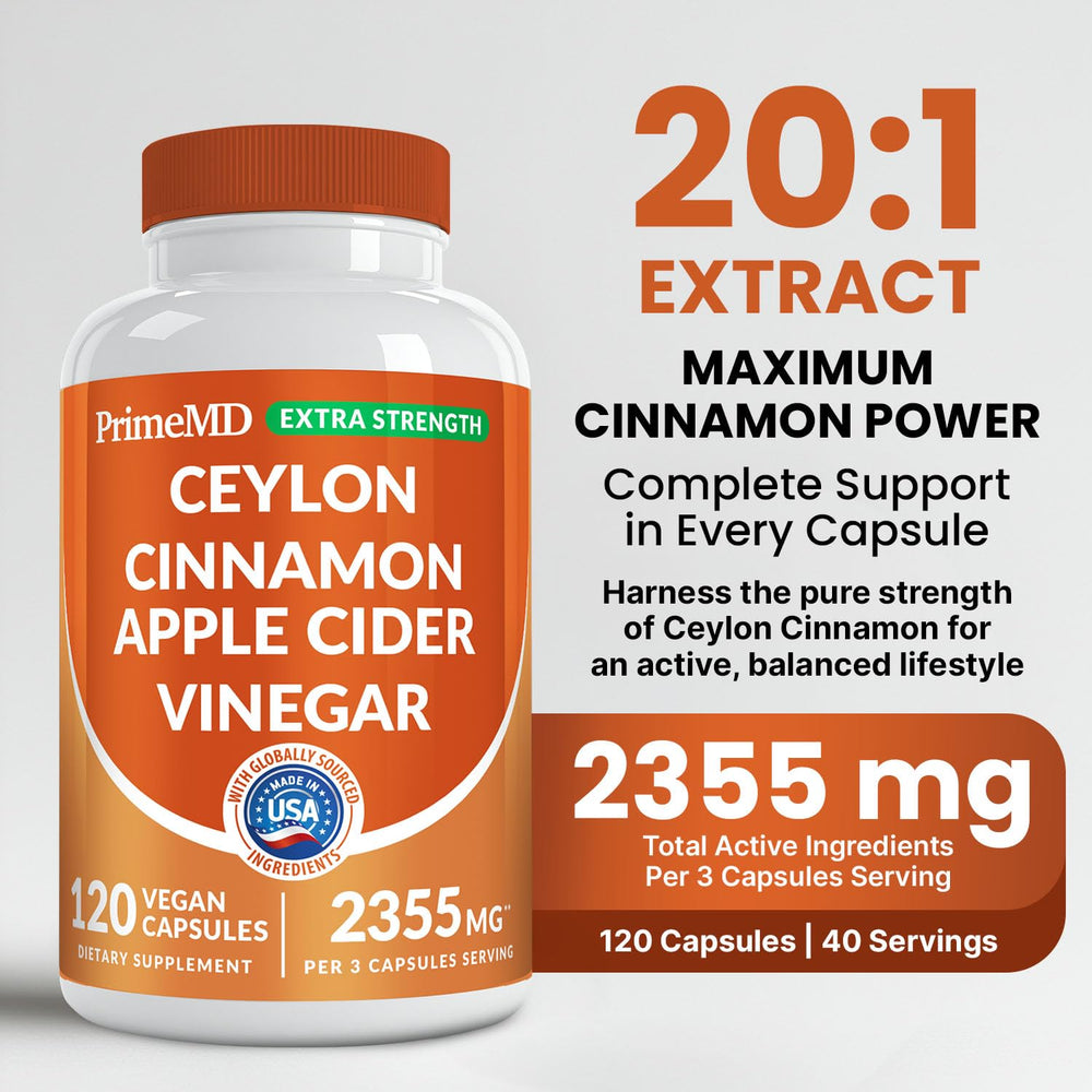 PrimeMD cinnamon powder capsules close-up for easy daily wellness