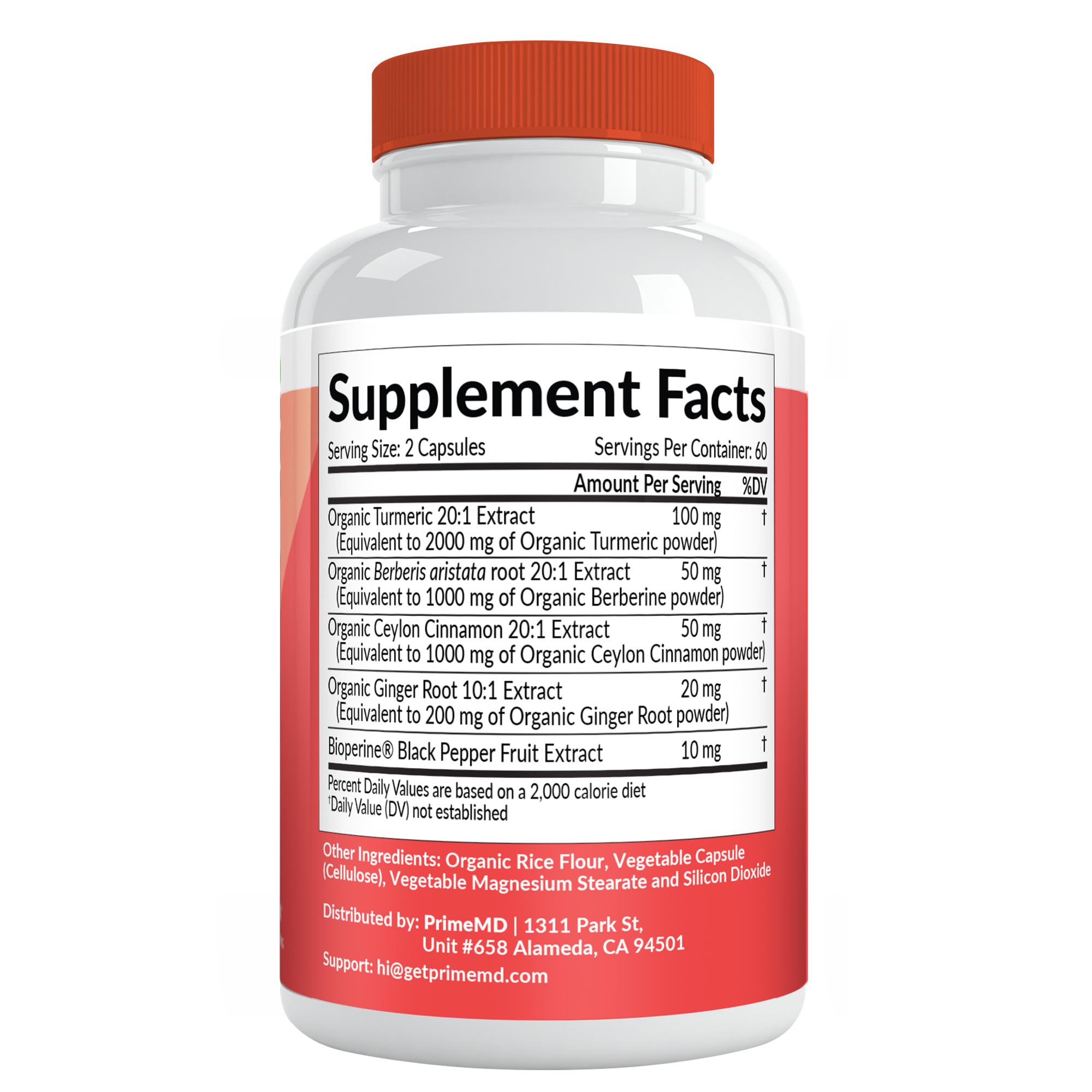 PrimeMD ginger root capsules support digestion and gut comfort.