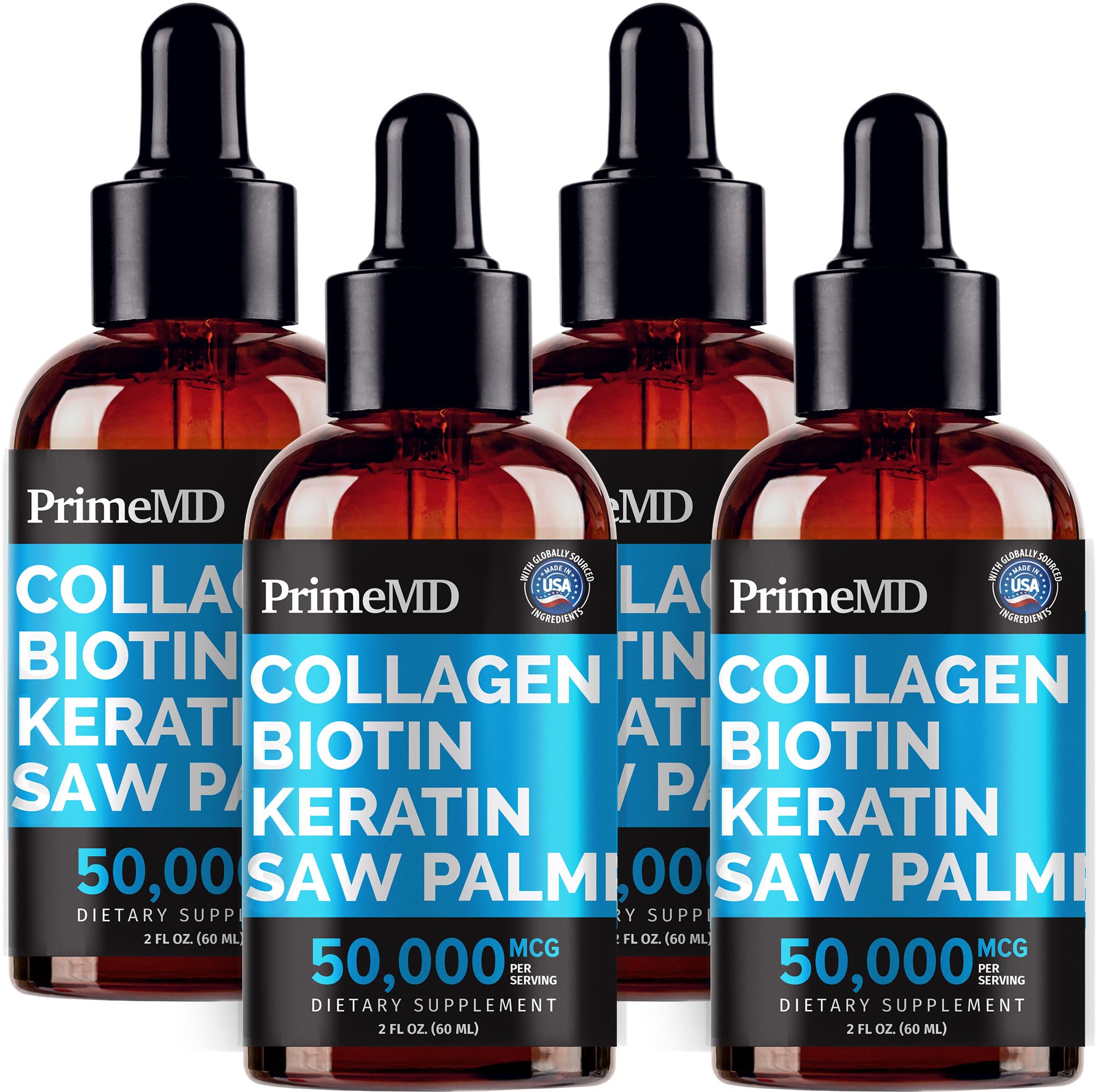 PrimeMD liquid collagen bottle pour shown for easy daily use and routine consistency.