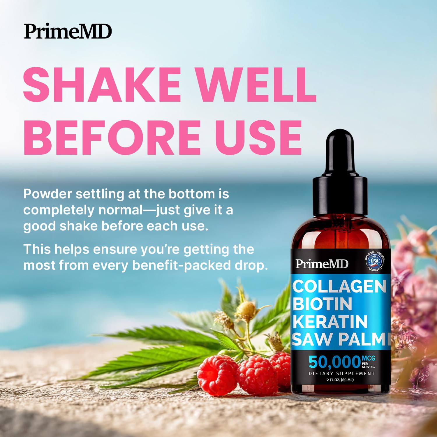 PrimeMD made-in-USA cGMP facility seal reflects quality manufacturing.