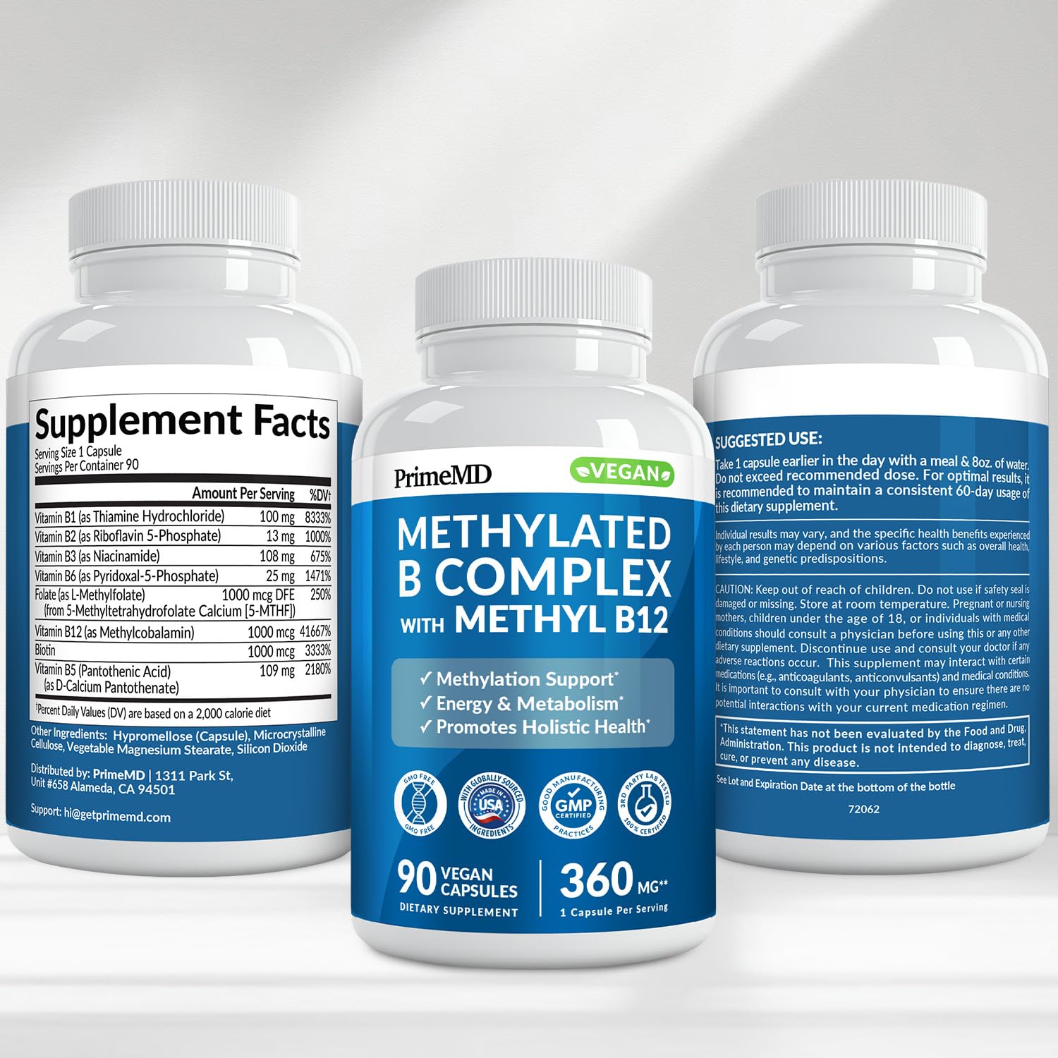 PrimeMD no artificial flavors label highlights clean, filler-free supplement experience.