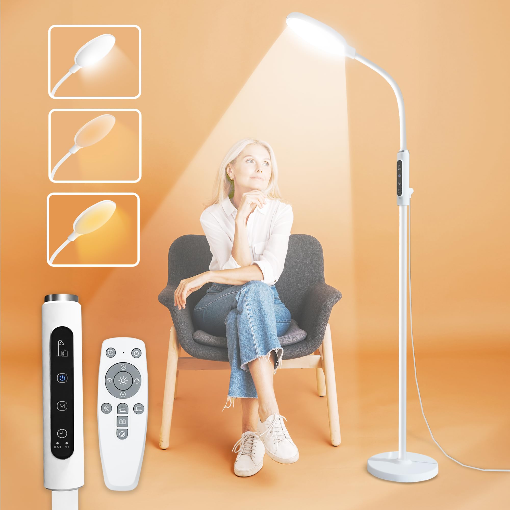 PRIMETEK Light Lamp remote control enables quick lighting adjustments for reading or work.