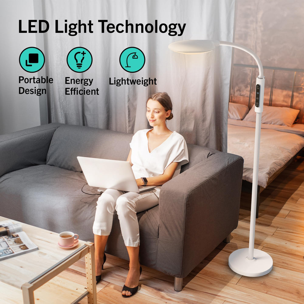 PRIMETEK Light Lamp touch screen for precise brightness and color settings.