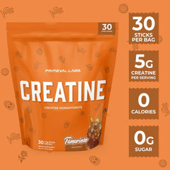 Primeval Labs 30-serving Tamarindo creatine showing convenient packaging