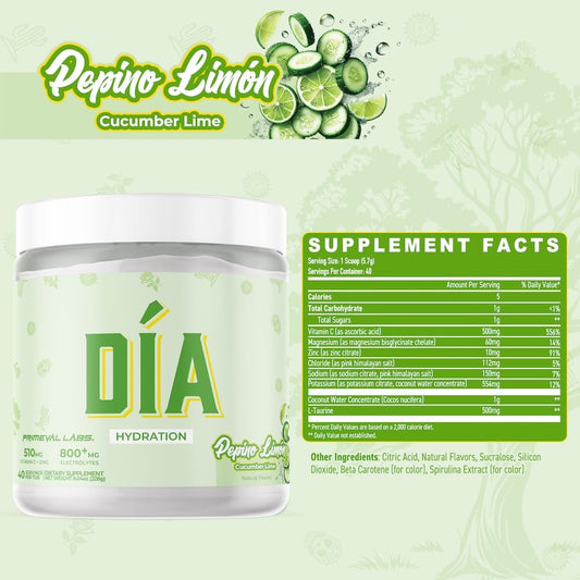 Glass of Pepino Limon DIA hydration ready to sip during workouts
