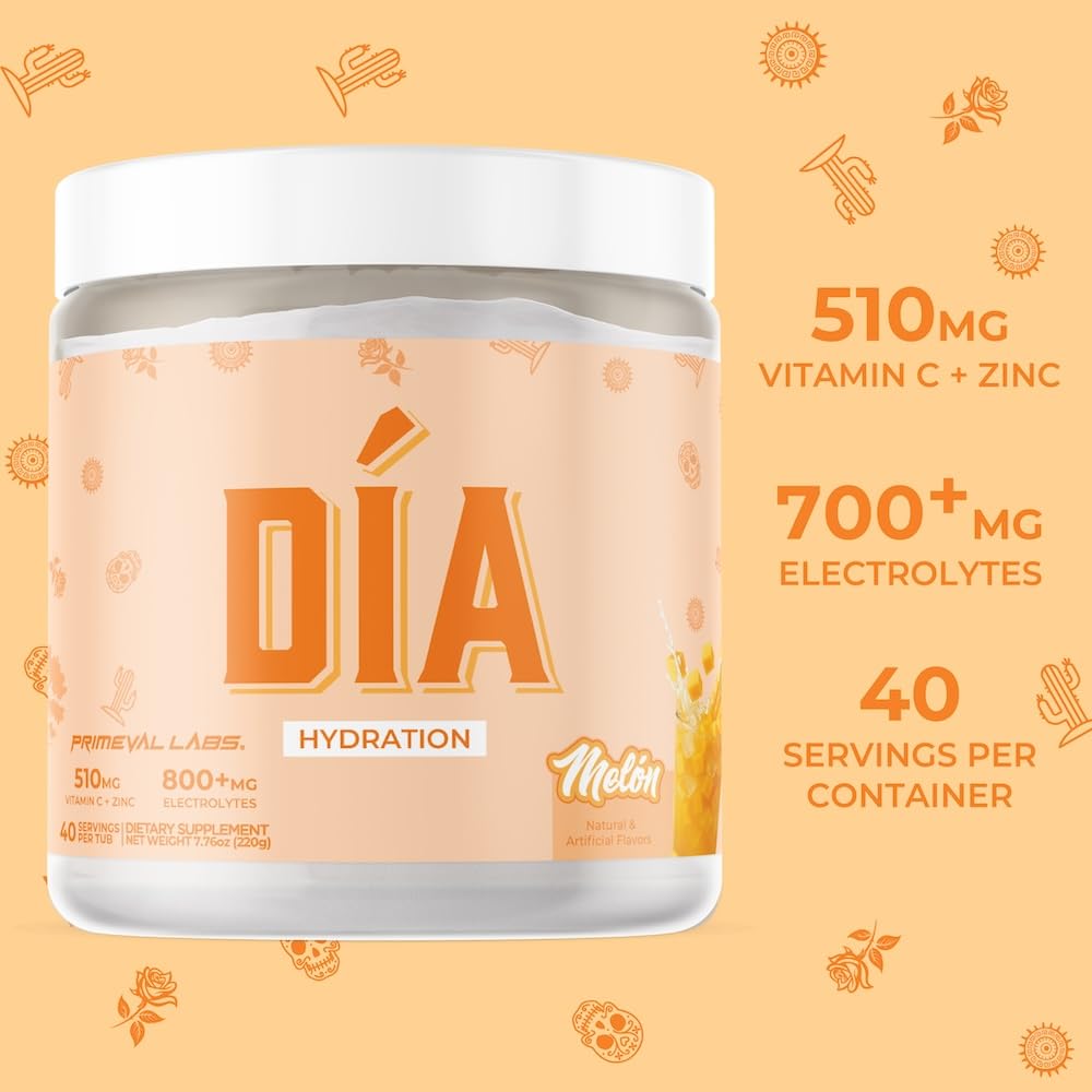 Primeval Labs DIA Melon powder with taurine supports endurance and recovery after workouts.