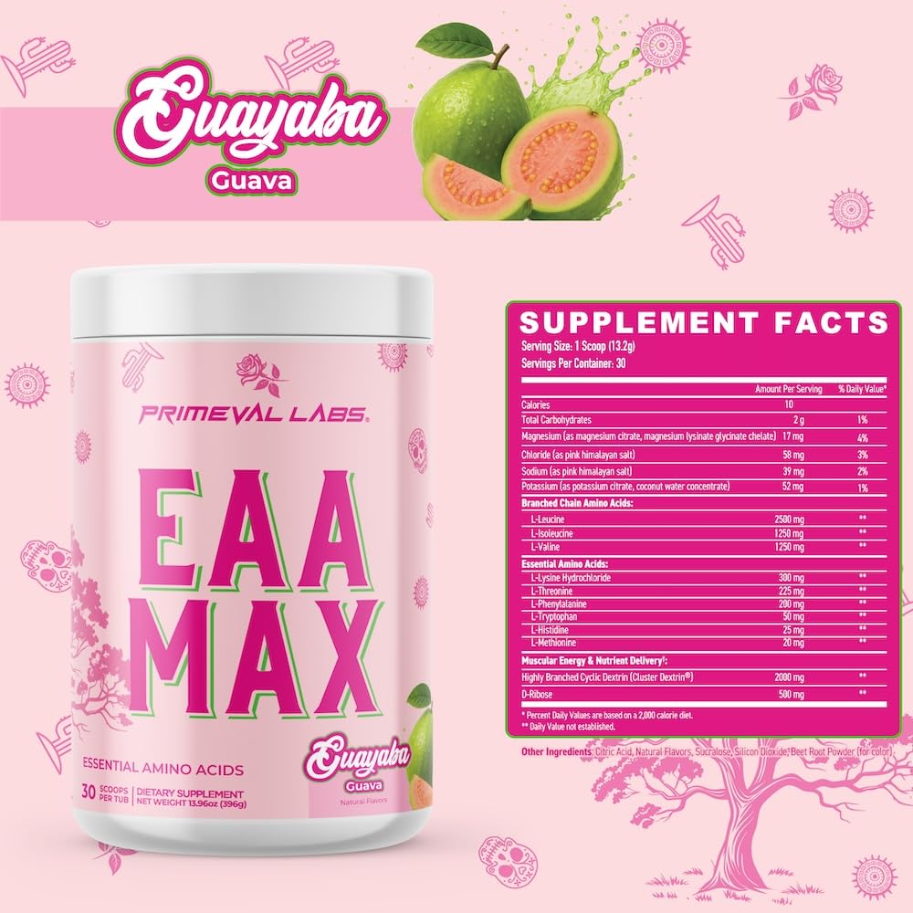 Primeval Labs EAA Max Energy pouring action highlights quick intra-workout fueling.