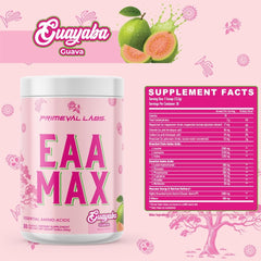 Primeval Labs EAA Max Energy pouring action highlights quick intra-workout fueling.