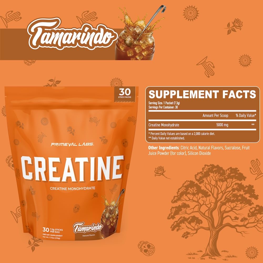 Primeval Labs Latin Aqua Fresca Tamarindo flavor bottle for tasty workouts