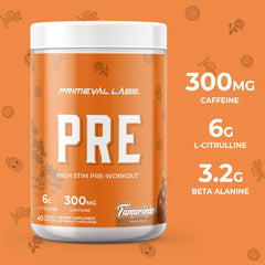 Primeval Labs PRE bottle pour demonstrating easy mixability.