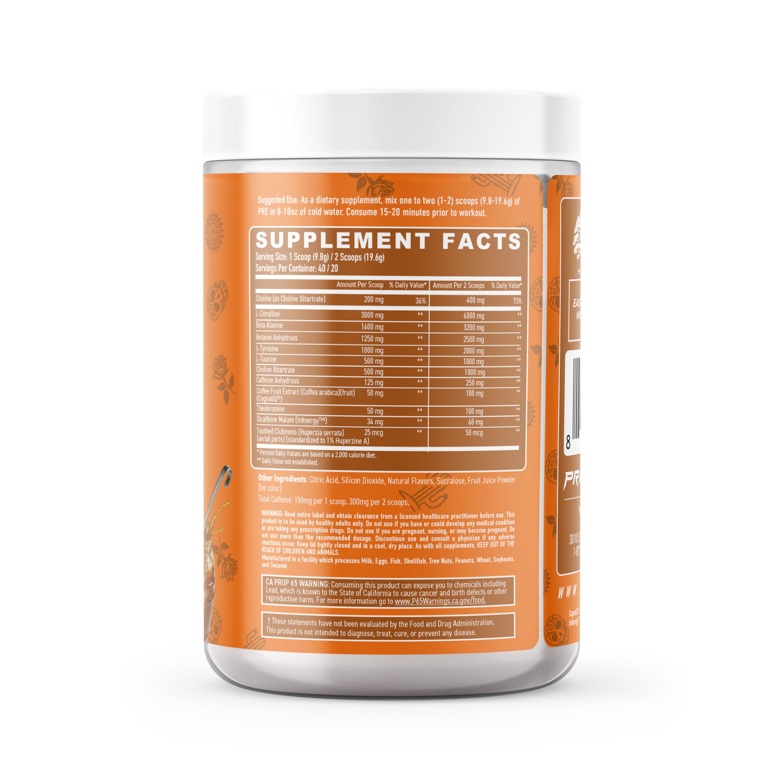 Primeval Labs PRE scoop dispensing powder for fast pre-workout dosing.
