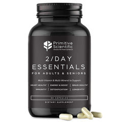 Primitive Scientific bottle with capsules for daily energy support.
