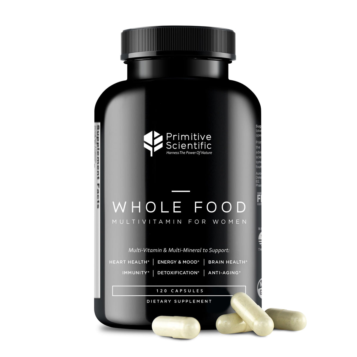 Primitive Scientific whole-food multivitamin for women bottle front for daily energy support