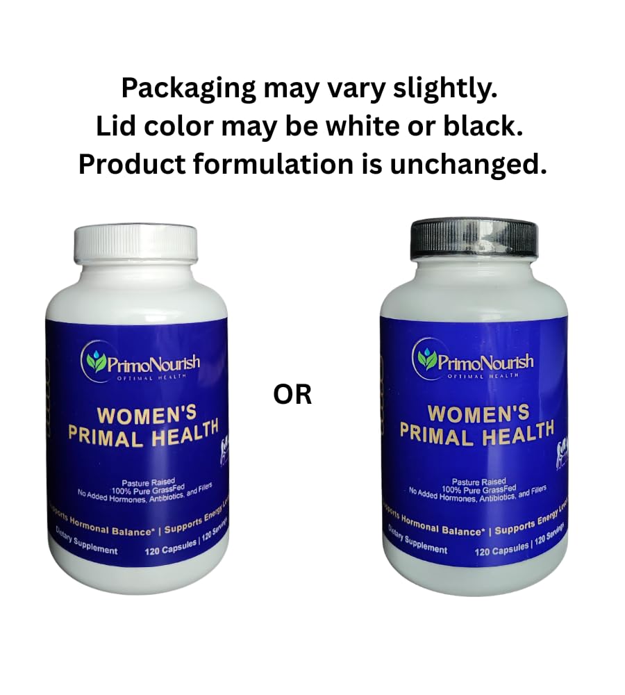 PrimoNourish Women’s Primal Health capsules closeup—easy-to-swallow daily vitality support.