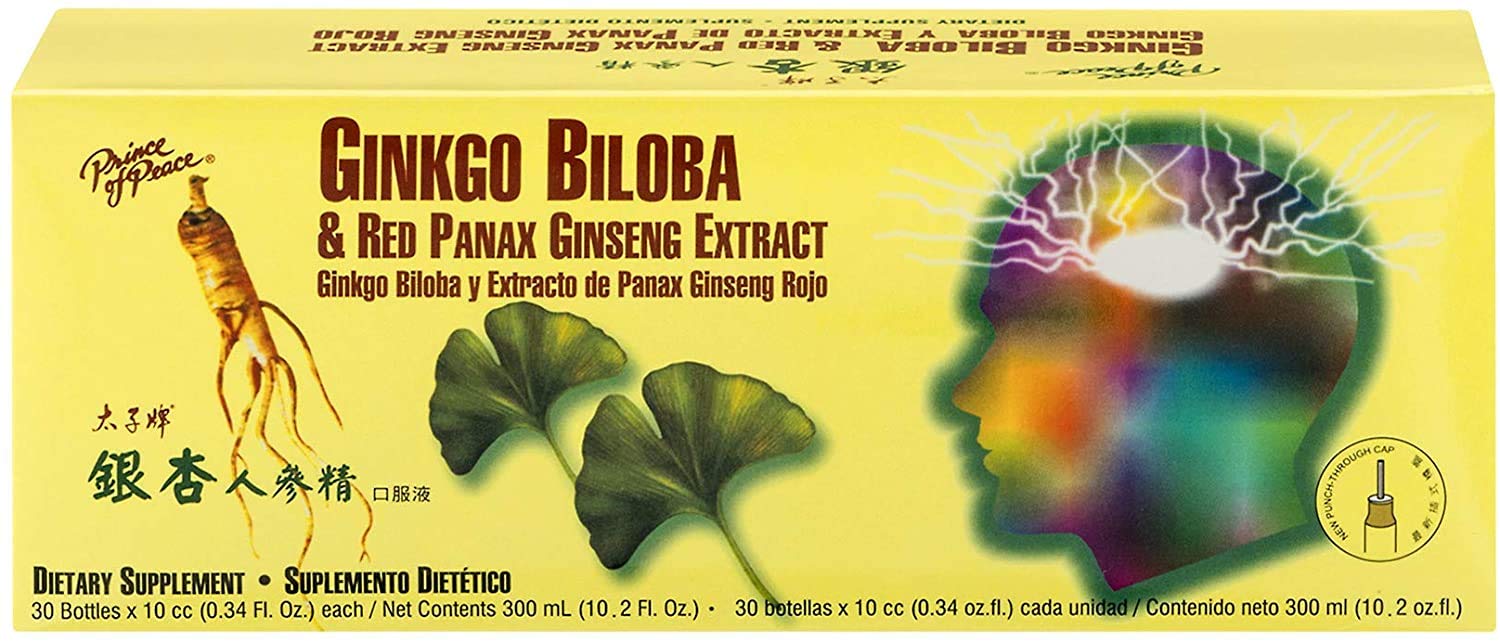 Prince Of Peace Ginkgo Biloba Red Panax Ginseng bottle supports daily wellness