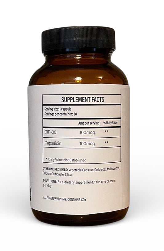 Prince of Peptides Gip-36 bottle ready for convenient everyday use.