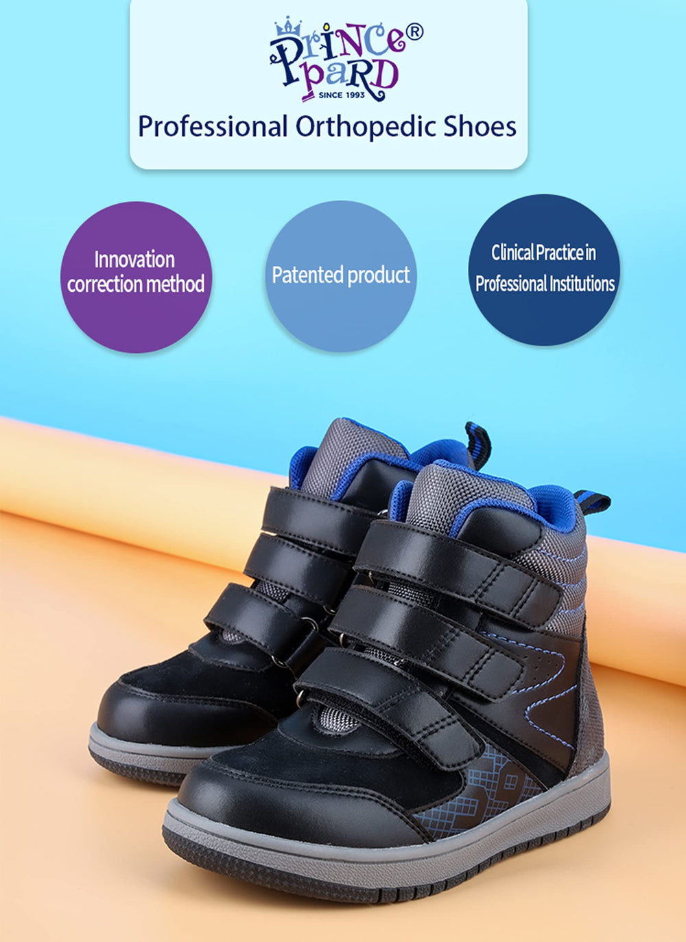 Princepard anti-slip sole provides improved grip for stable balance.