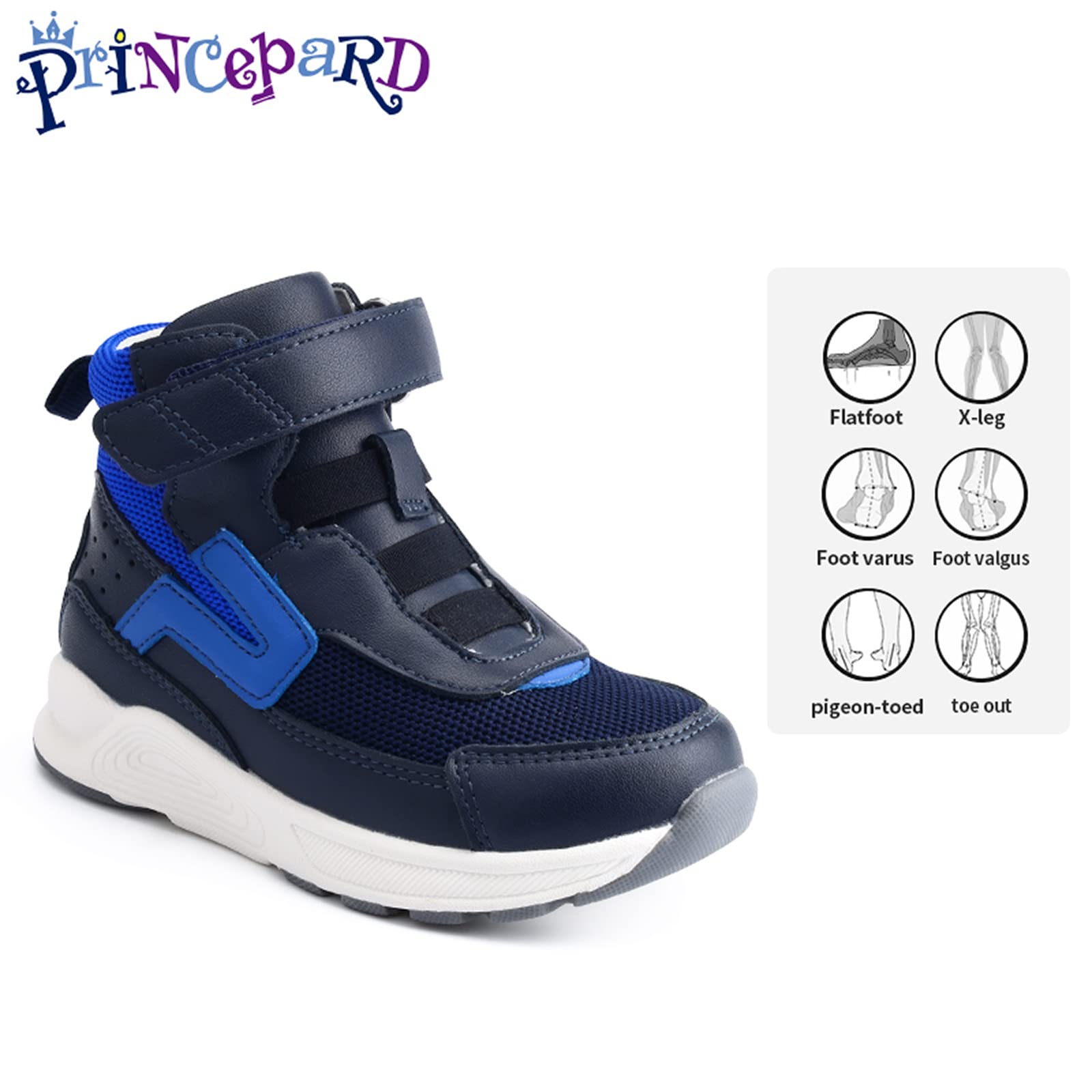 Princepard kids blue ankle-stability design supports growing ankles during activity.