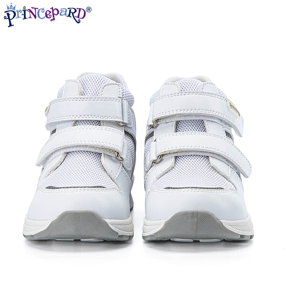 Princepard toddlers orthopedic shoes white adjustable strap ensures a secure, comfortable fit.