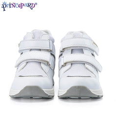 Princepard toddlers orthopedic shoes white adjustable strap ensures a secure, comfortable fit.