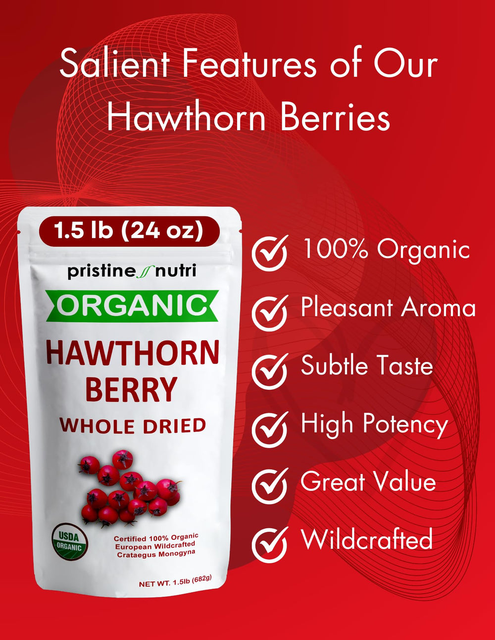 Pristine Nutri hawthorn berries tea setup inviting fragrant infusion.
