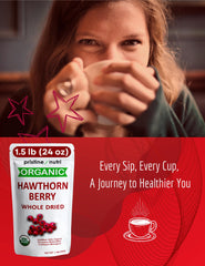 Pristine Nutri hawthorn berry tea steeping cup for a fragrant brew.