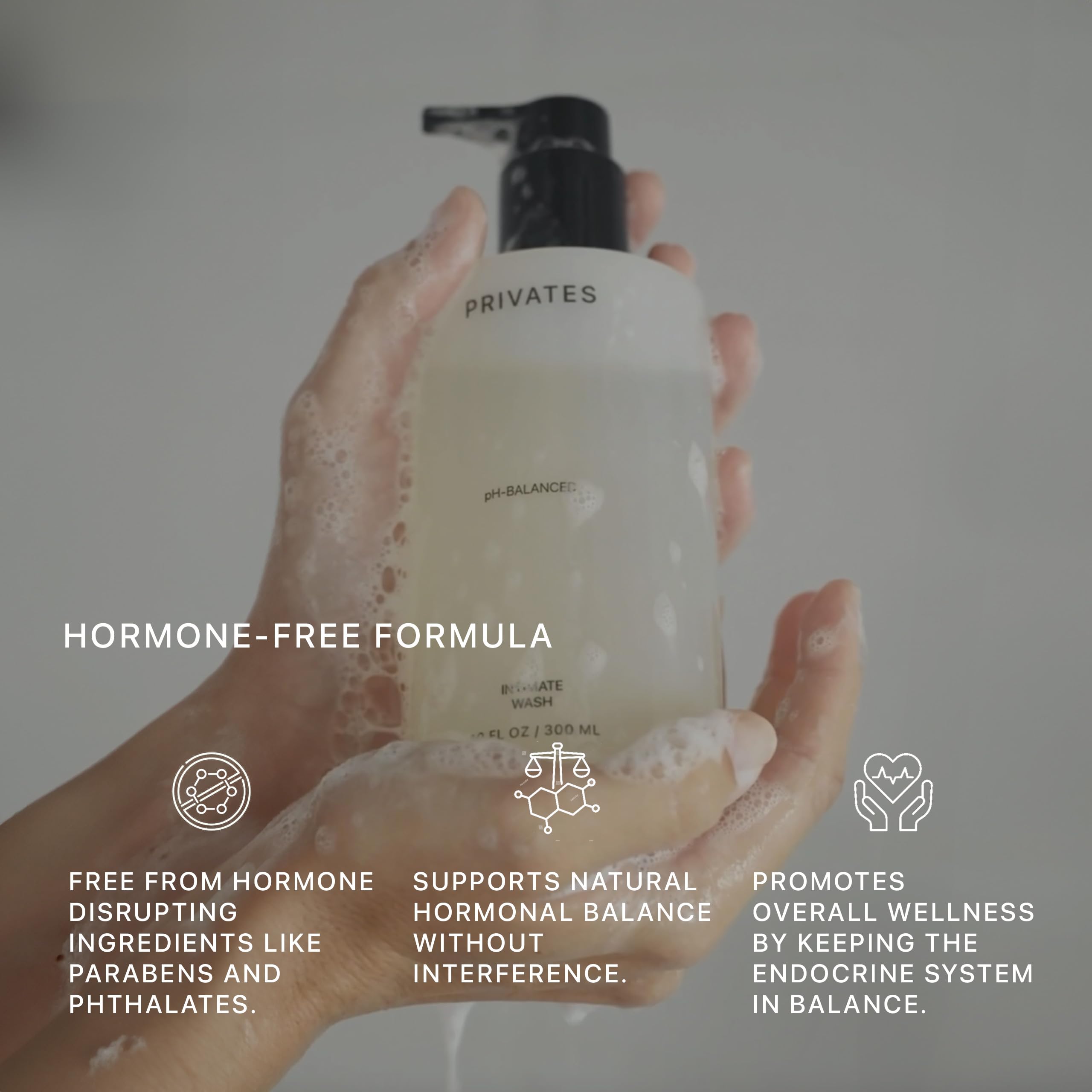 PRIVATES fragrance-free formula label reinforces irritation-free care