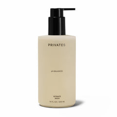 PRIVATES pH-balanced intimate wash bottle front shows daily freshness and gentle cleansing