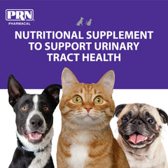 PRN CranMate pork-flavored chew tabs ready for easy pet administration.