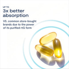 Three softgels daily serving shown for easy routine
