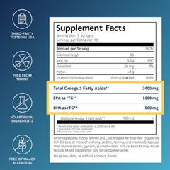 PRN De3 label highlights high EPA/DHA content for eye support