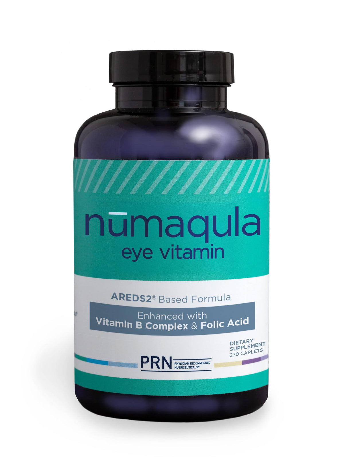 PRN nūmaqula Eye Vitamins bottle closeup for daily macular support.