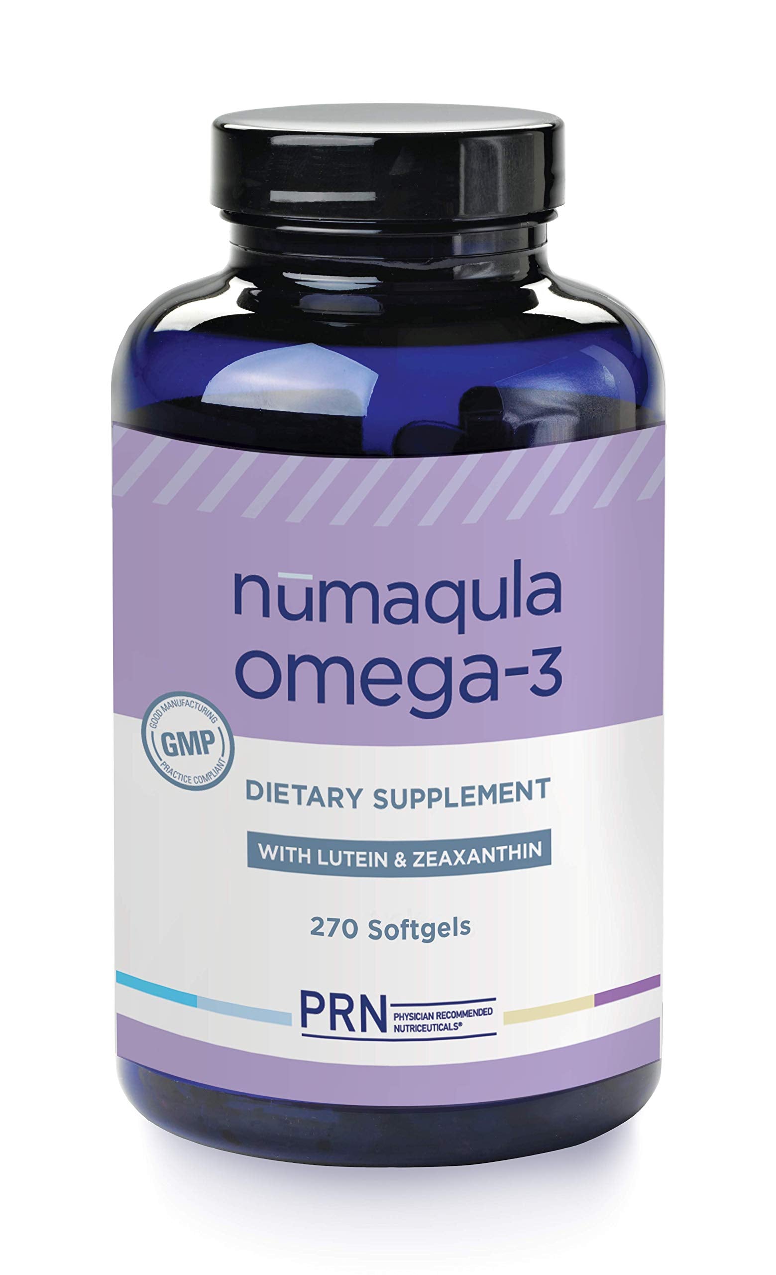 PRN nūmaqula Omega-3 bottle front for macular support.
