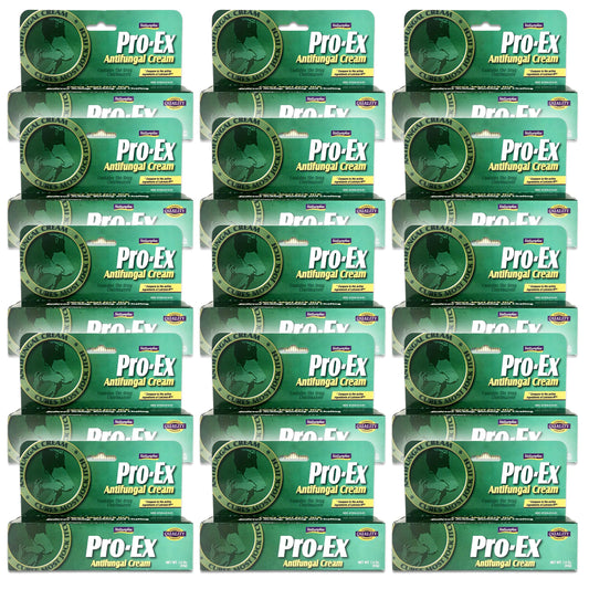 Pro-Ex Clotrimazole cream packaging showing 15-tube pack for convenient antifungal care.
