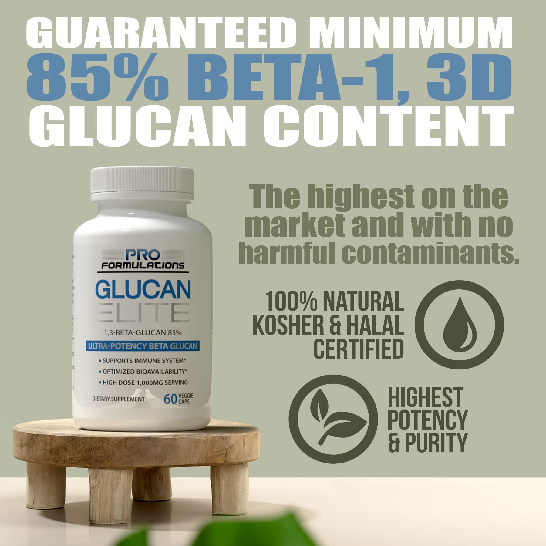 Pro Formulations MD Glucan Elite label close-up emphasizes BGF-Immune origin