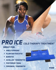 Pro Ice ankle-wrap loop fabric directs cold and keeps therapy dry.