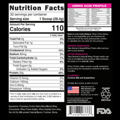 PRO NUTRITION LABS whey vanilla ingredient panel details grass-fed, rBGH-free protein.