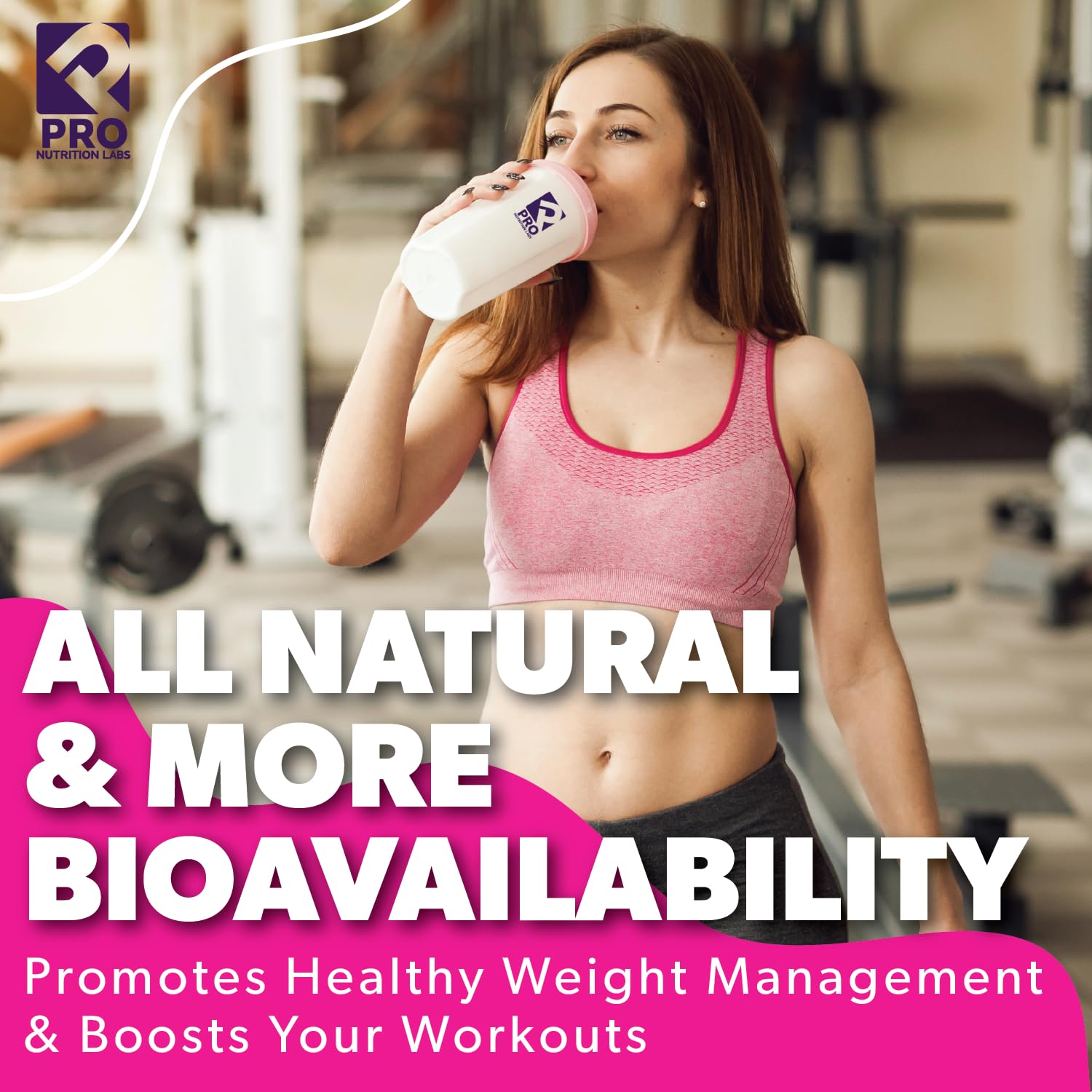 PRO NUTRITION LABS whey women vanilla serving cup shows convenient daily protein boosts.