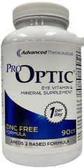 PRO-OPTIC Traditional zinc-free bottle front, convenient daily eye nutrition in one capsule