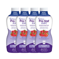 Pro-Stat AWC Berry Fusion bottle front view highlights ready-to-drink nutrition.