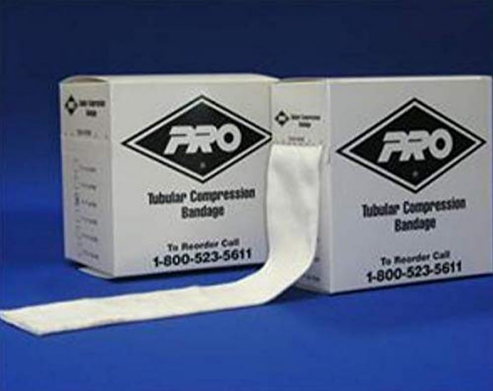 PRO tubular knit compression bandage in white, 6-inch width, secure padding and gear
