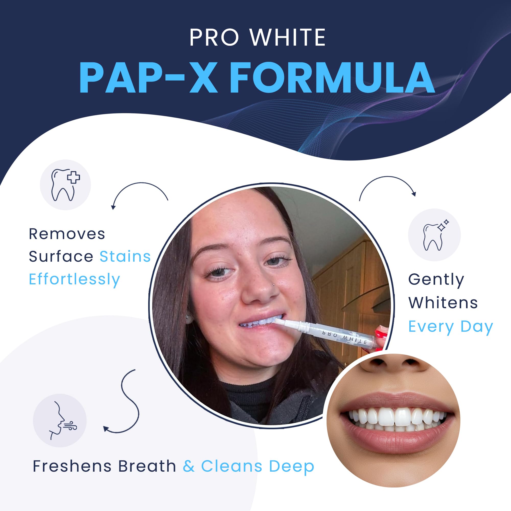 Pro White Teeth Kits Pap-X Formula delivers whitening without peroxide.